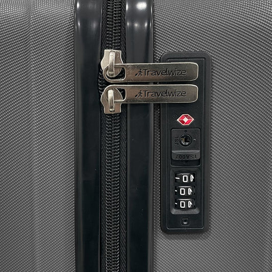 Travelwize Quartz Hard Shell Lightweight Spinner Luggage - Durable Suitcase - Silver - medium