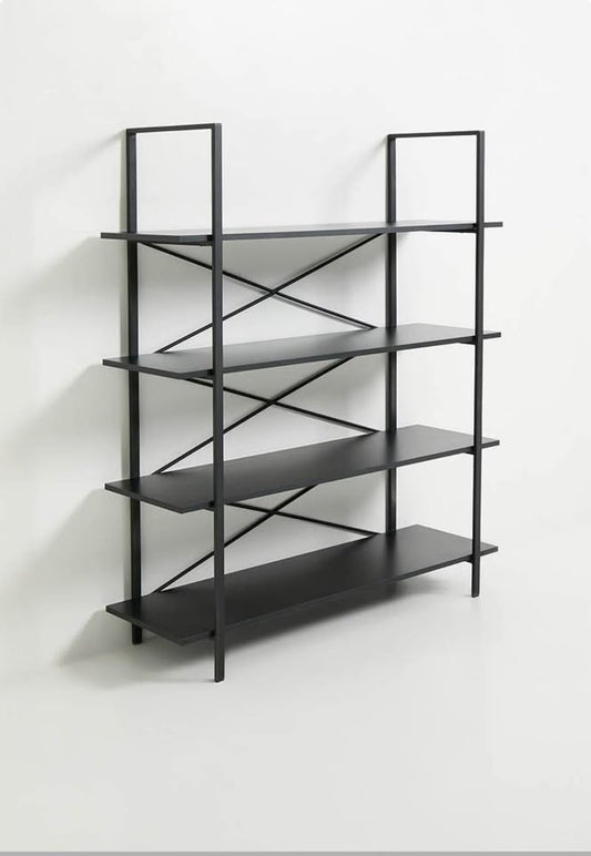 Industrial 4-Tier Book Shelf - Black