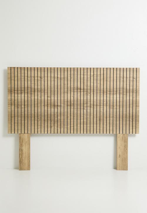 Soho Ribbed Headboard - Sand - Double