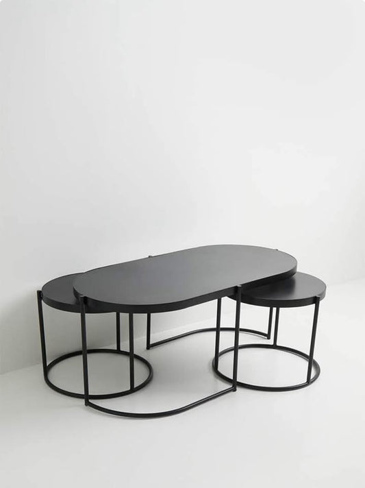 Milo Iron Nested Coffee Table - Black