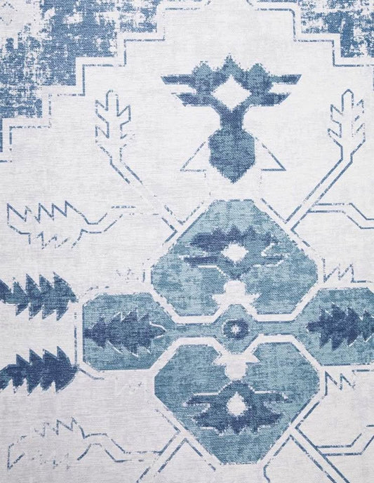 Savanah aztec printed rug - blue - 200 x 300