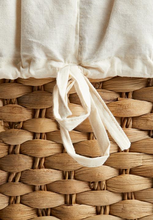 Straw laundry basket - beige