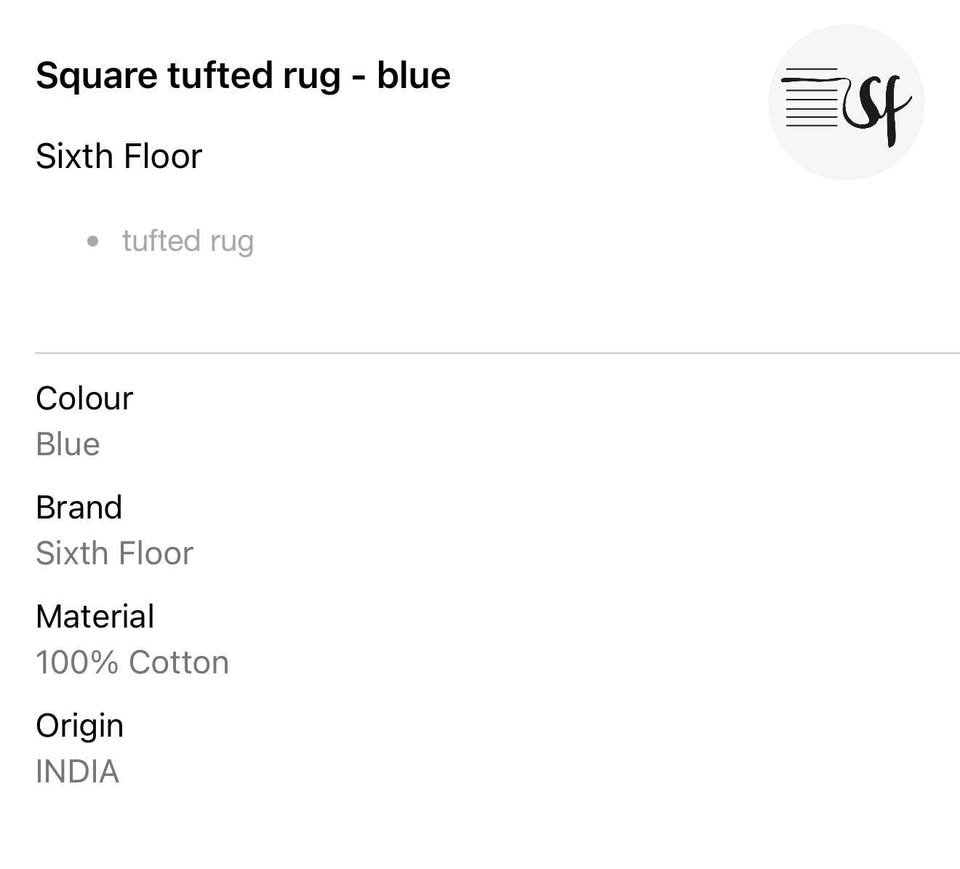 Square tufted rug - blue - 150 x 150