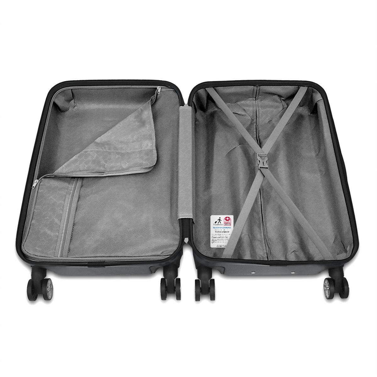 Travelwize Quartz Hard Shell Lightweight Spinner Luggage - Durable Suitcase - Silver - medium