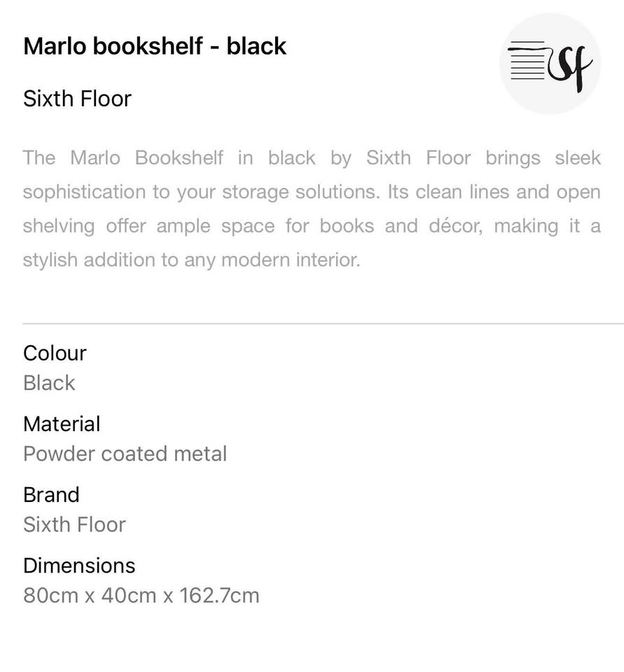 Marlo Bookshelf - Black