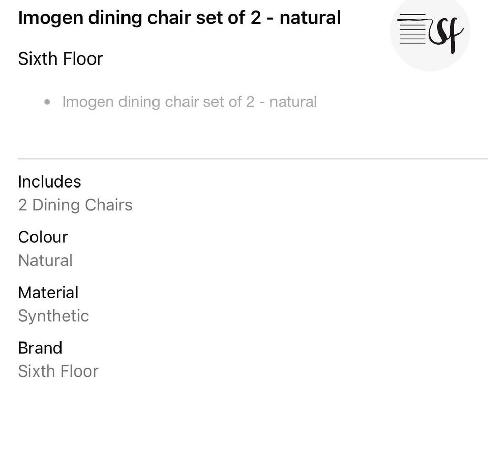 Imogen Dining Chair Set Of 2 - Natural