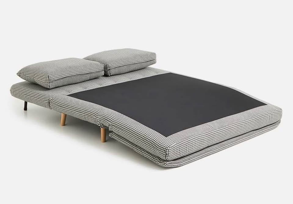 Arabella 2 Seater Foldable Sleeper Sofa Chair - Houndstooth Couch