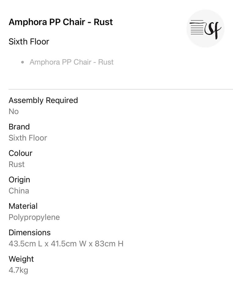 Amphora PP Chair-Rust