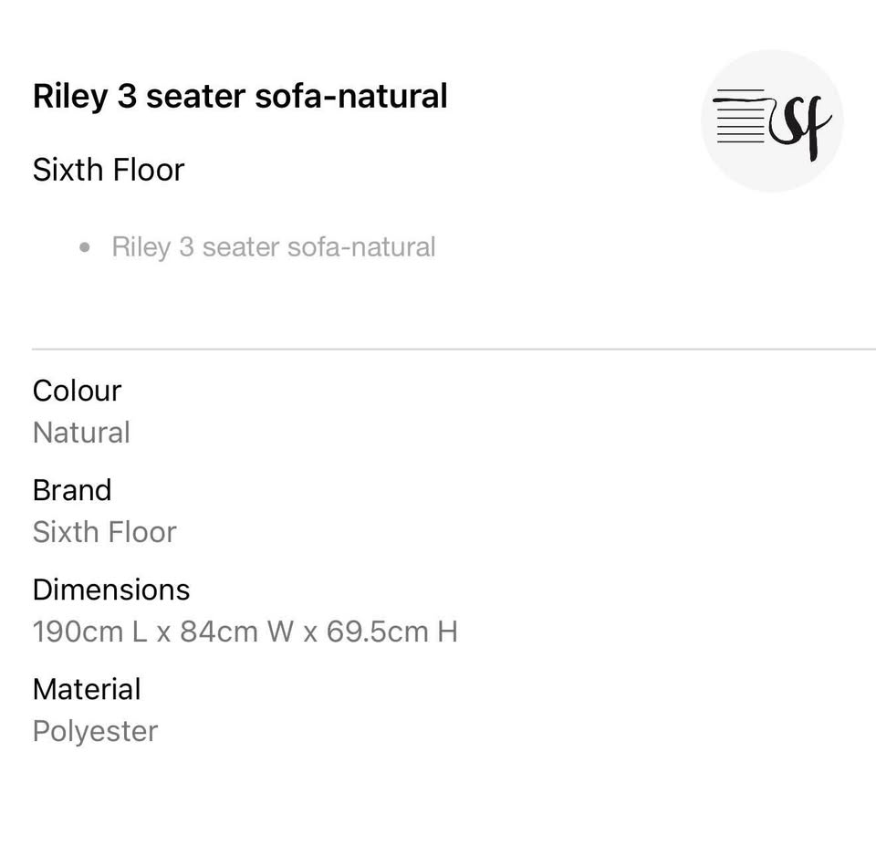 Riley 3 Seater Sofa-Natural Couch