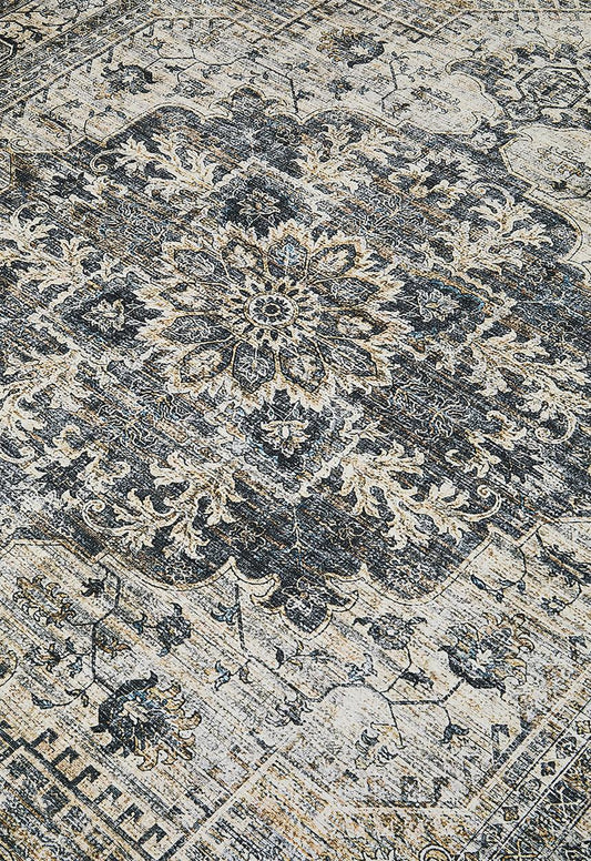 Casa Antique Rug – Natural/Navy