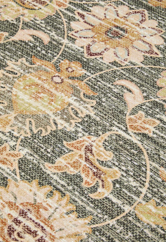 Chenille Distressed Floral Rug Multi 200 x 300