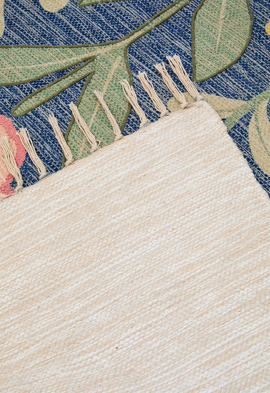 Claudia Embroidered Cotton Blend Rug Multi