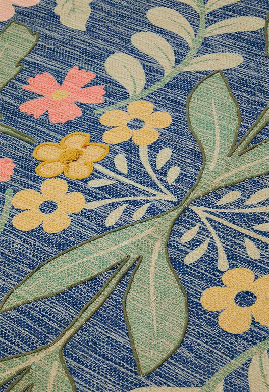 Claudia Embroidered Cotton Blend Rug Multi