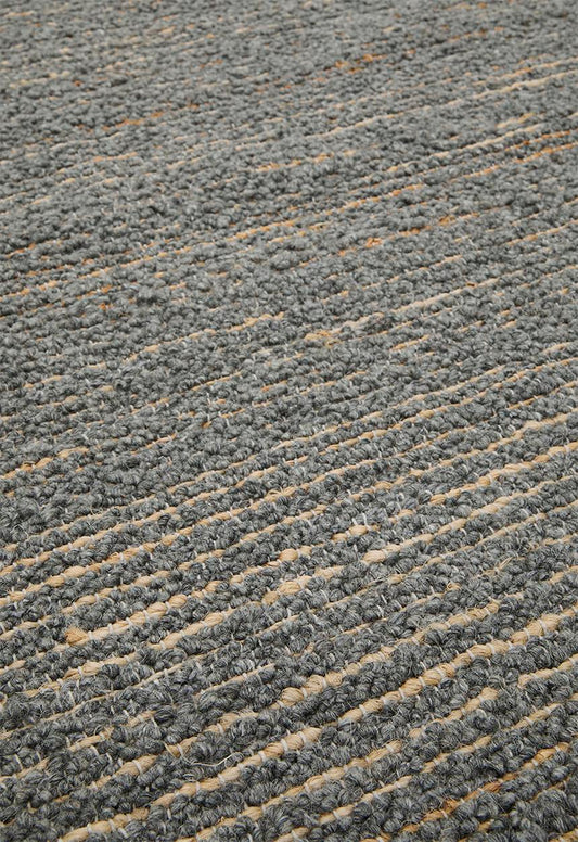 Eris Round Handwoven Wool & Jute Rug – Charcoal