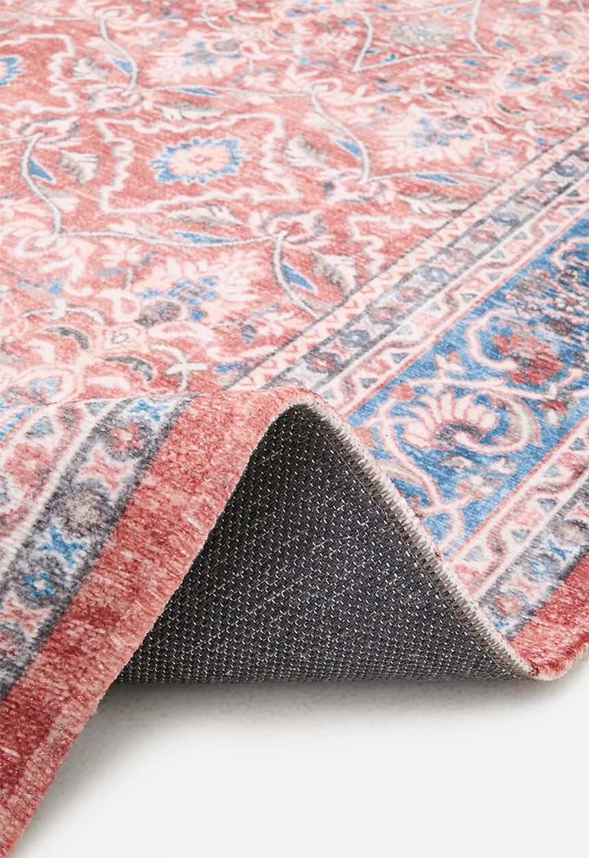 Eve Plush Woven Floral Rug Rust - 160 x 230