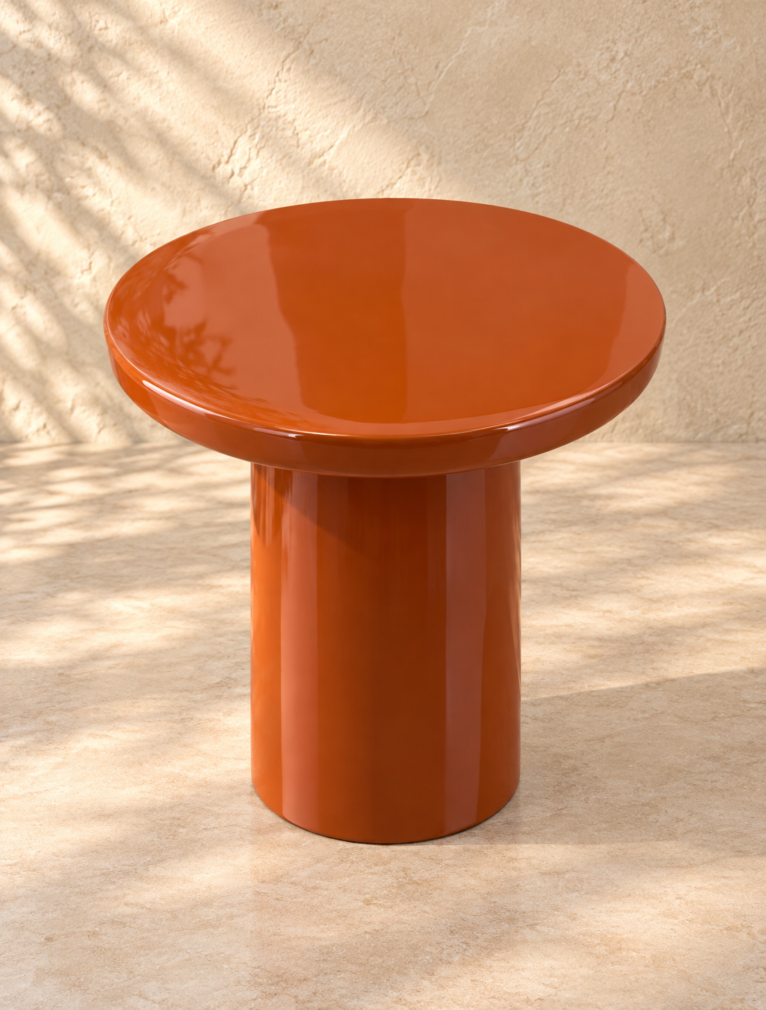 The Terrano Pedestal Side Table – Rust