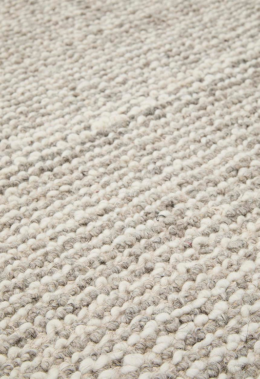 Loom Handwoven Nz Wool Blend Round Rug - Natural