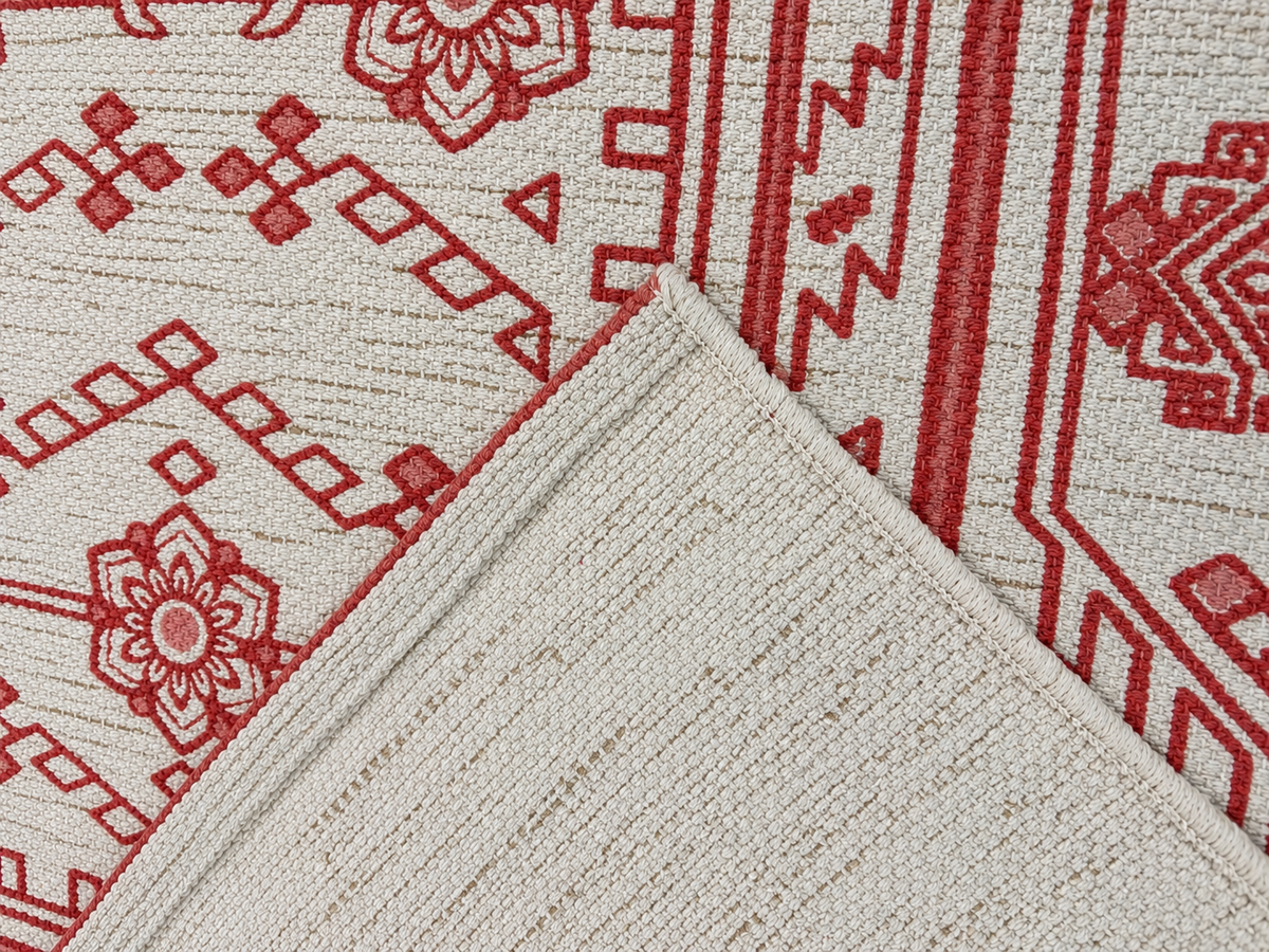 Neutral & Pink Antique Cotton Rug - 120x180