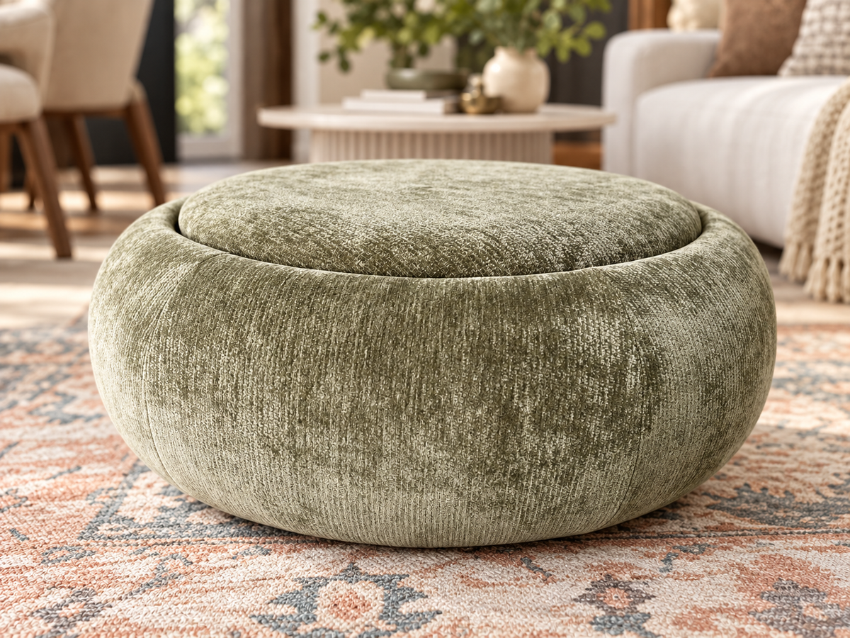 Coffee Table & Storage Ottoman – Olive