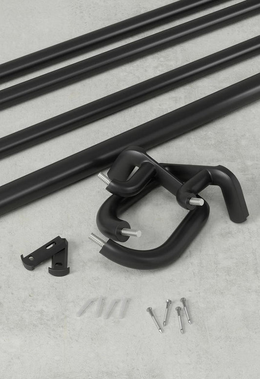 twilight expandable double curtain rod black