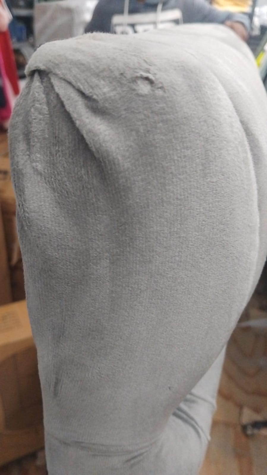 Bella Diamond Pleat Headboard - Covered Buttons - Light Grey - King