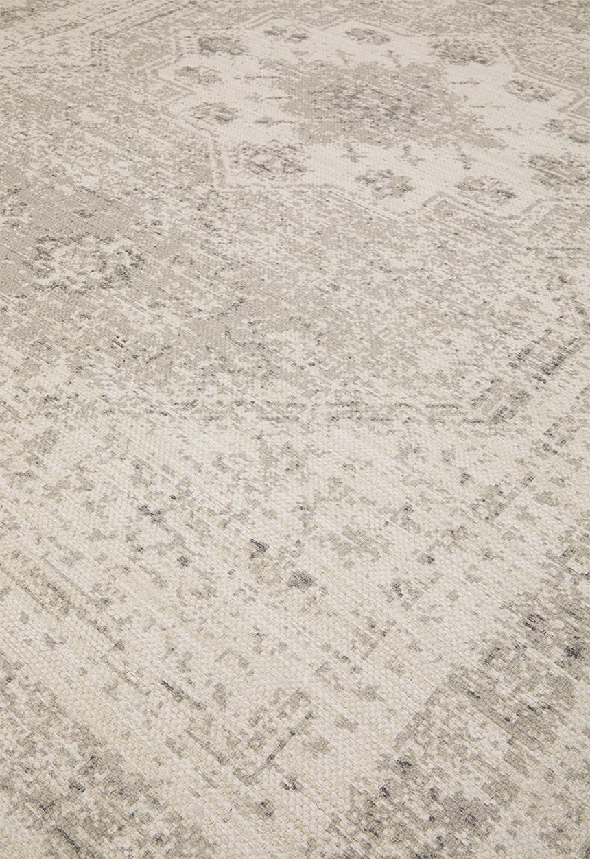 Cotton chenille plush antique rug - natural - 200 x 300