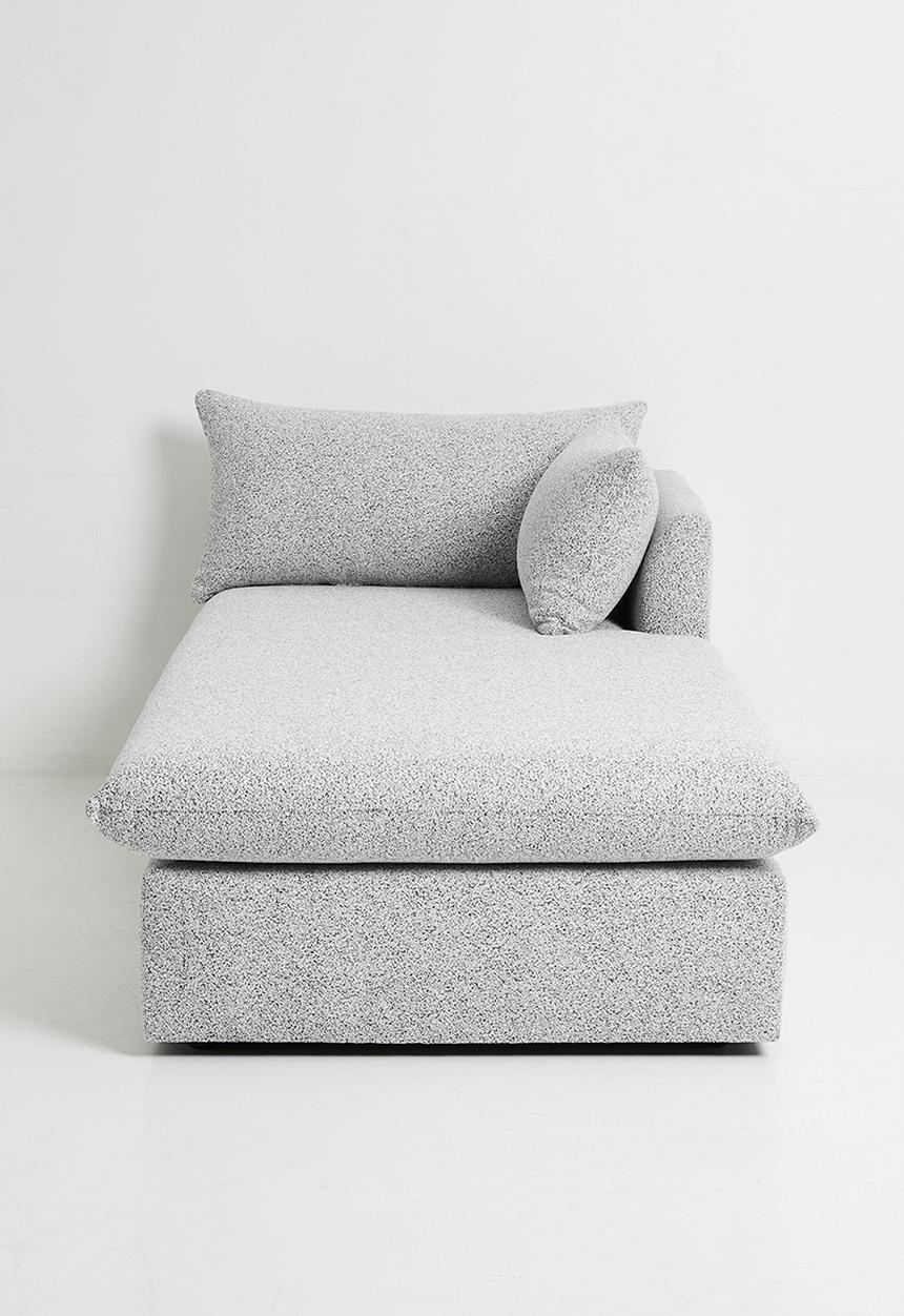 Lira Luxe Daybed Right - Salt & Pepper