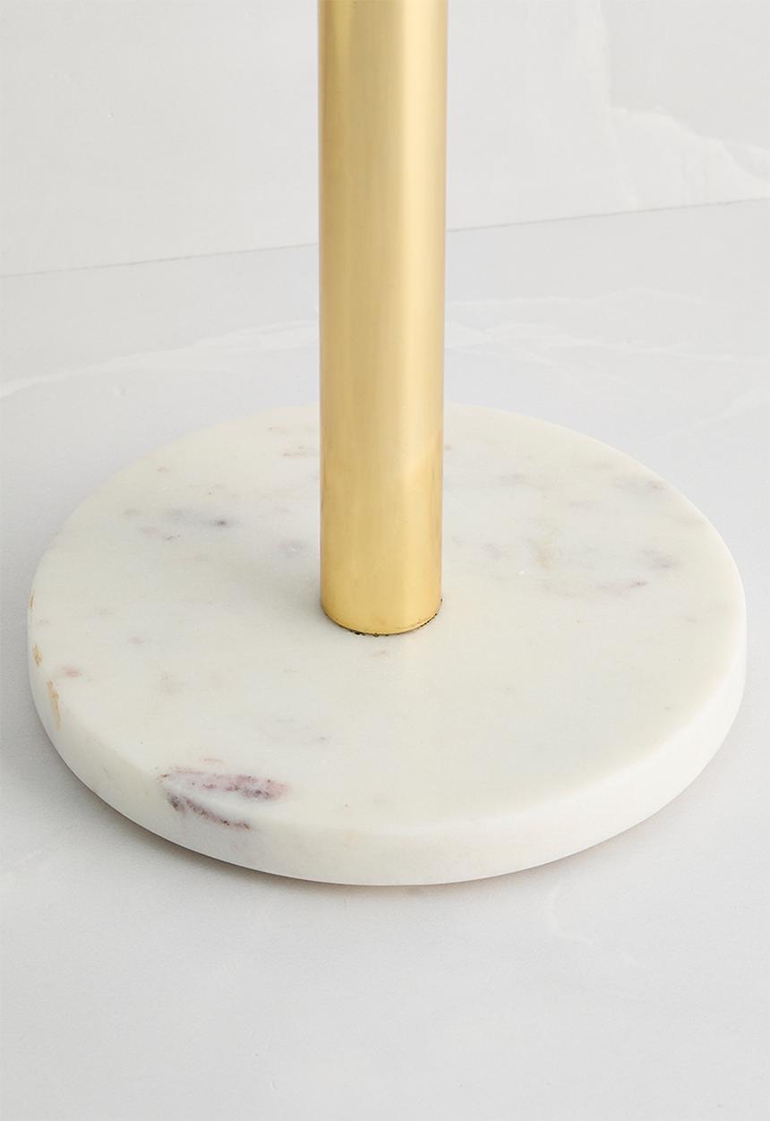 Marble Paper Towel Holder - White