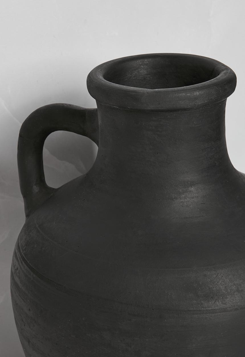 Terracotta Décor Jug - black