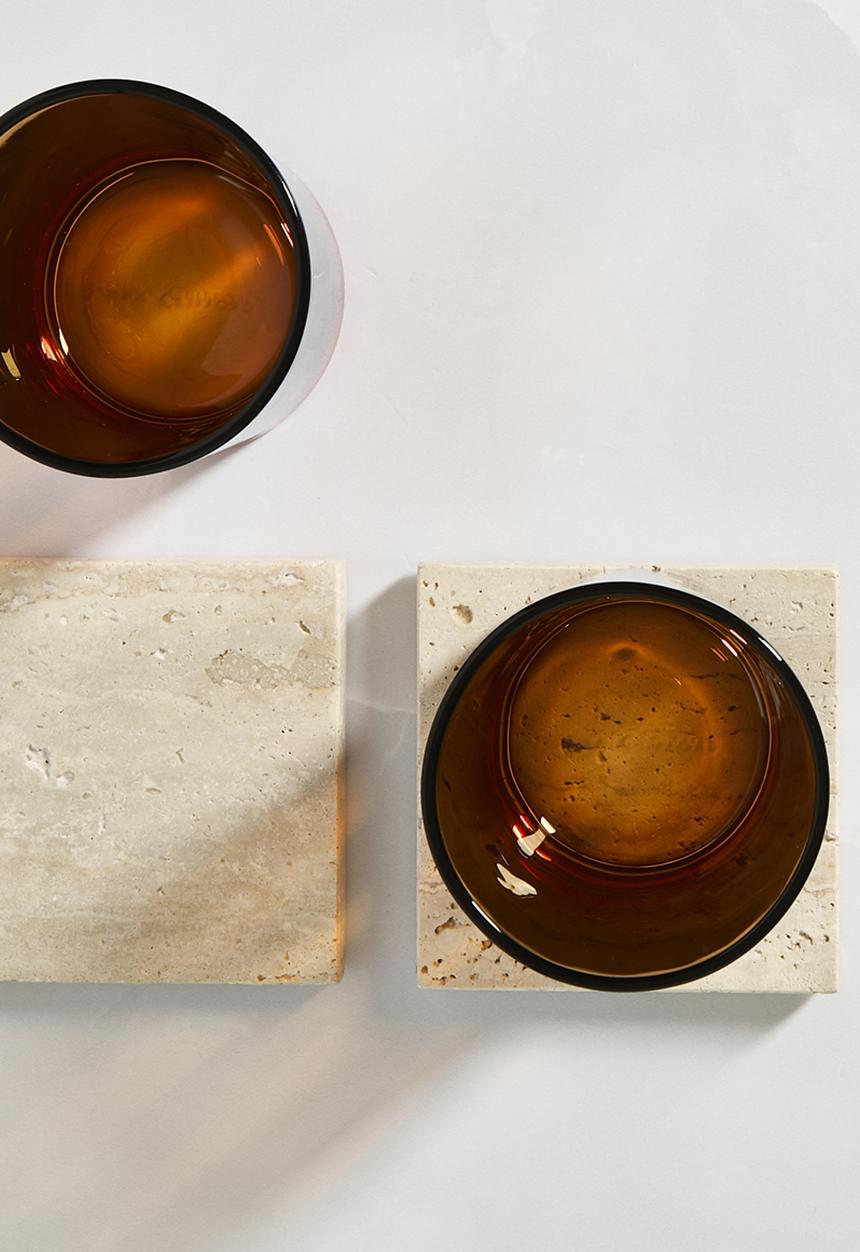 Square Travertine Coaster Set of 4 - Natural