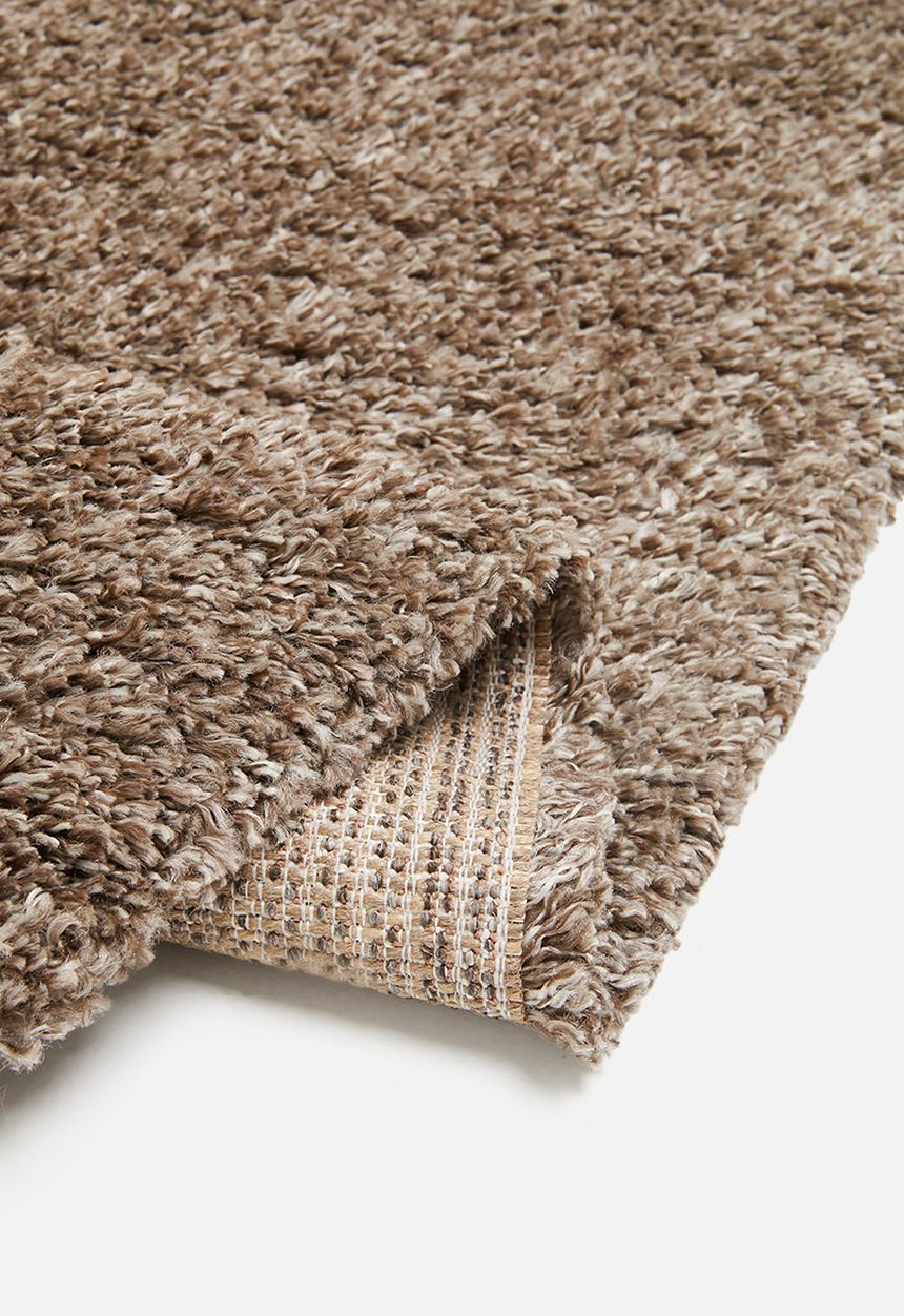 Plain gipsy shaggy rug brown - 200x300