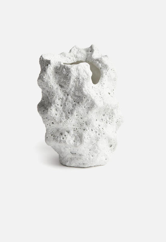 Lava Stone-Look Vase – White