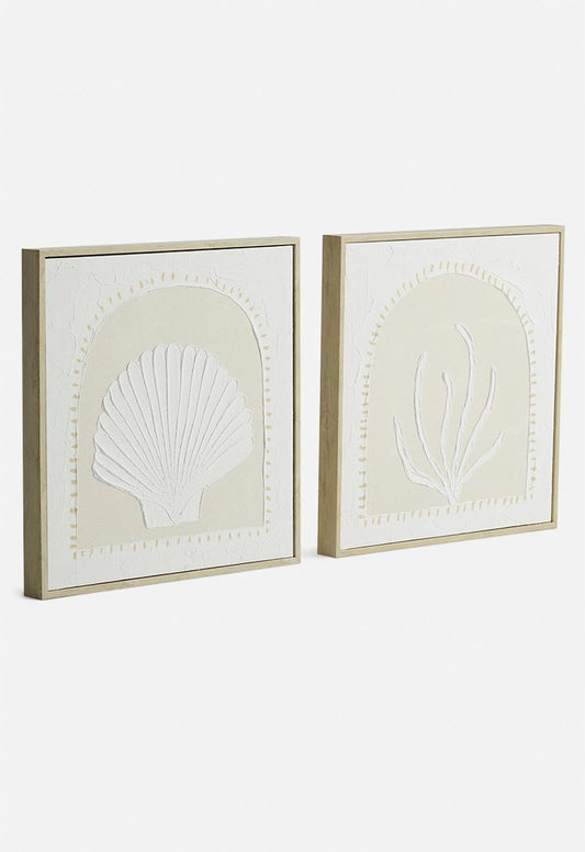 Coastal Wall Art Set of 2 - 2 x 42cm H x 42cm L x 3.7cm