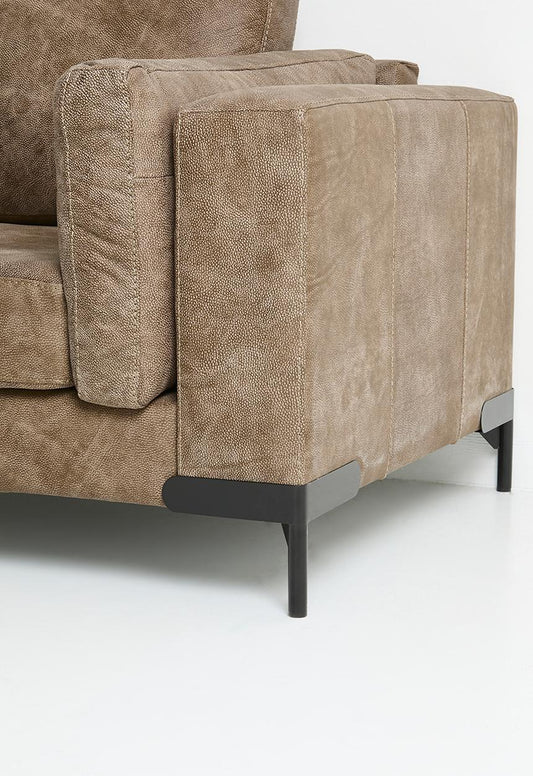 Pablo single seater genuine leather sofa-Stone