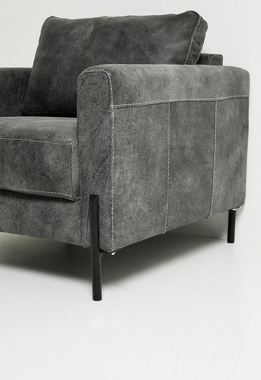 Hadley leather armchair - charcoal