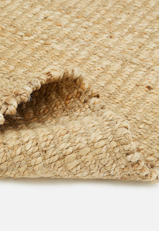 Plain ribbed jute rug - natural - 200 x 300