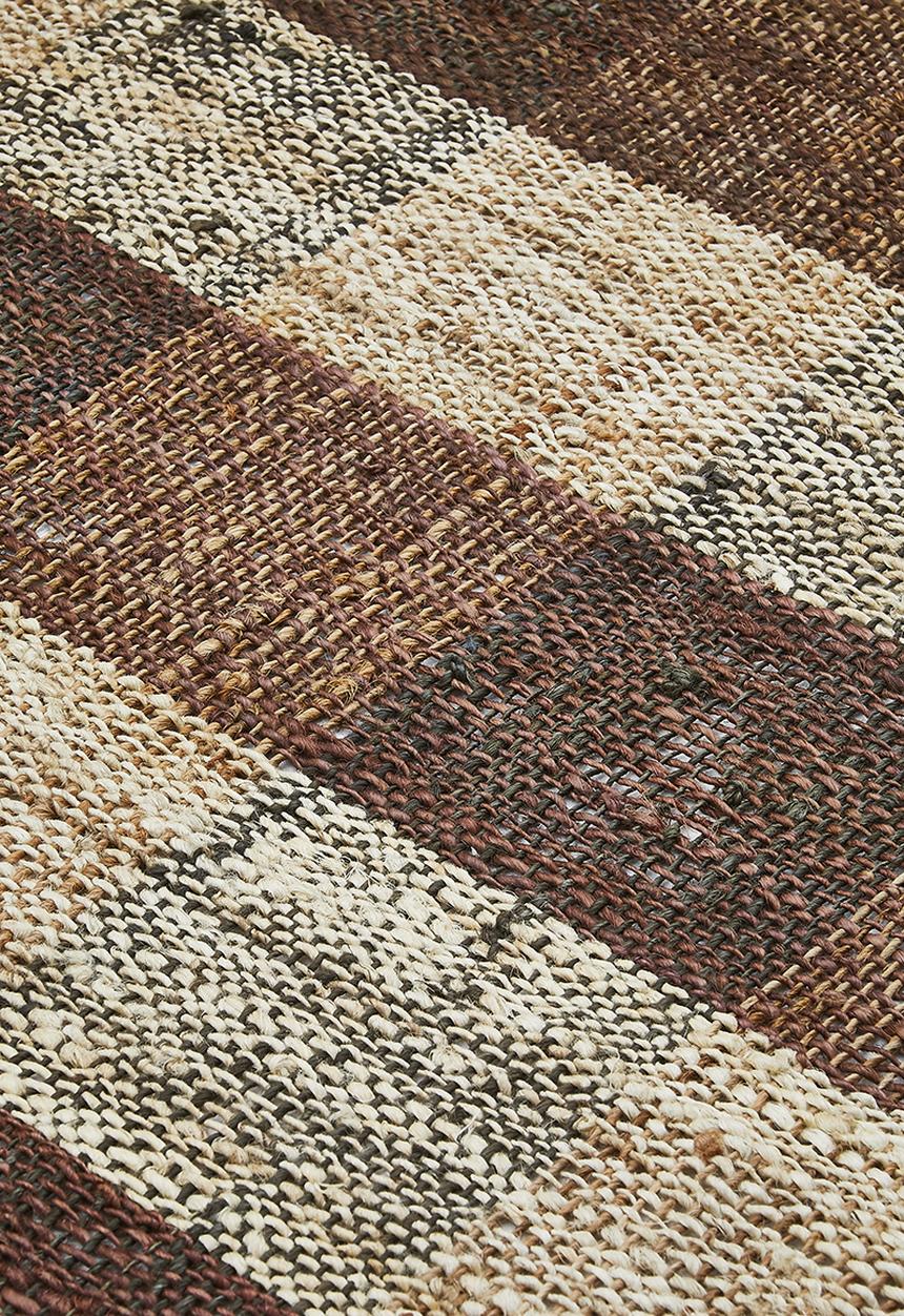 Hand woven check jute durrie natural 160x230