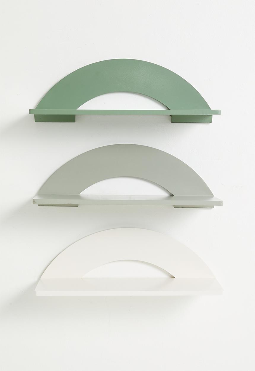 Sunrise shelf set of 3 - green 48cm x 20cm x 15.5cm