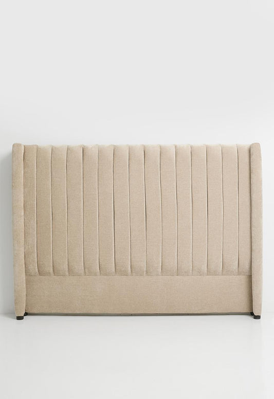 Noa Ribbed Chenille Headboard - Taupe - King