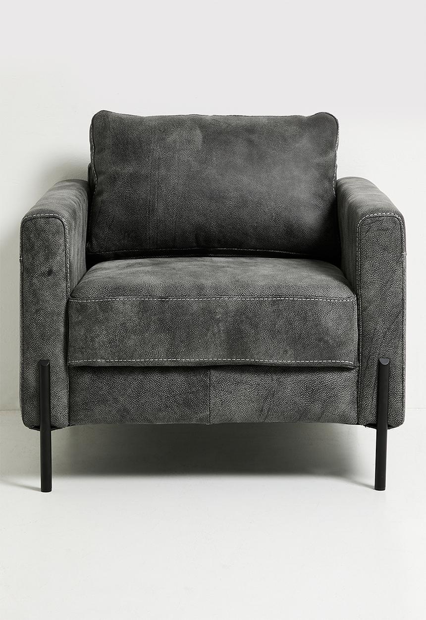 Hadley leather armchair - charcoal