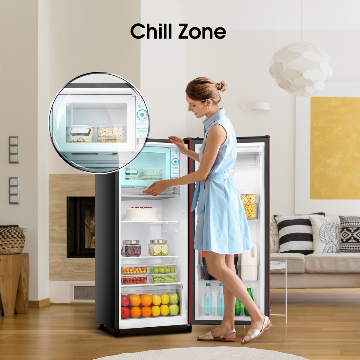 Hisense 177L Single Door Fridge with Water Dispenser - Red - H235rre-wd