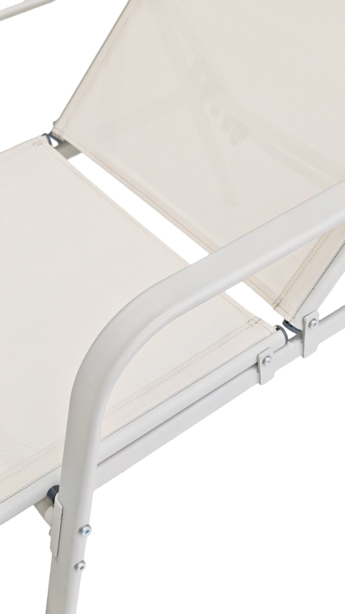 George Mason Sunny Textilene Lounger - Warm White - set of 4