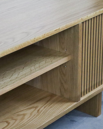 Groove TV Stand Oak Veneer