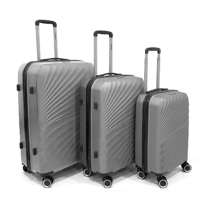 Travelwize Quartz Hard Shell Lightweight Spinner Luggage - Durable Suitcase - Silver - 66 cm