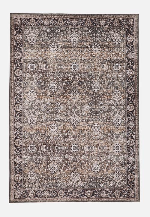 Brisbane Floral Antique Rug Winter Taupe - 160 x 230