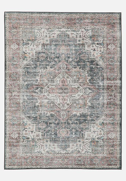 Ezra Printed Rug Antique Grey & Pink - 160 x 220