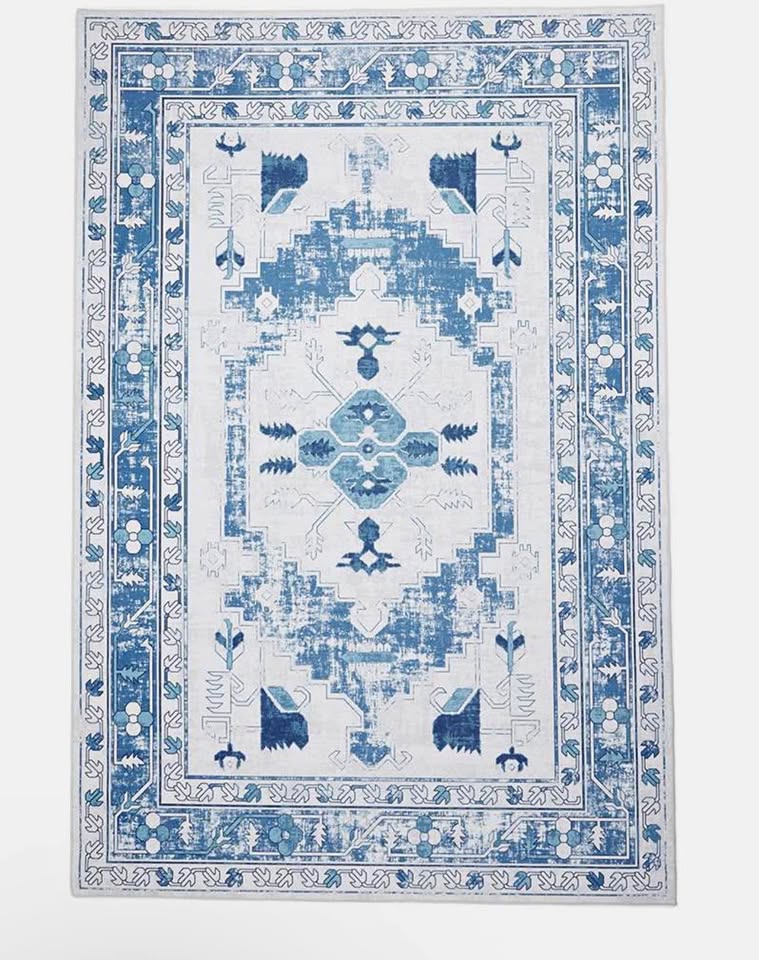 Savanah aztec printed rug - blue - 200 x 300
