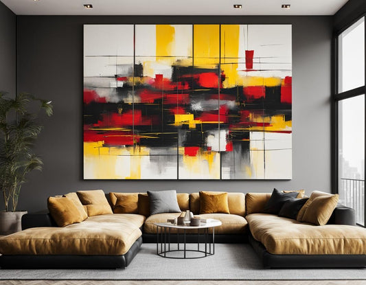 Different: Canvas wall art: Red ans Yellow - Red / Yellow - A0 - 841 X 1189 mm
