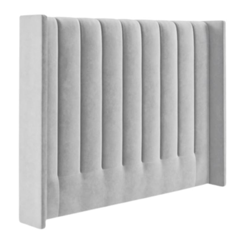 She Made Me - Vurhongo Velvet Paneled Tufted Headboard- Light Grey - Double