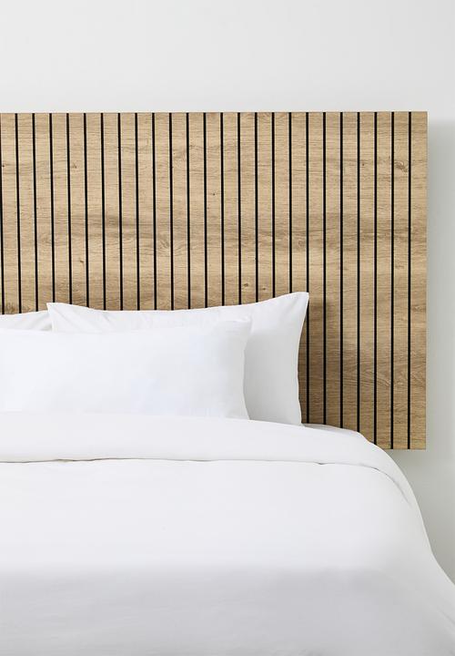 Soho Ribbed Headboard - Sand - Double